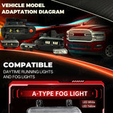 LED Fog Lamps DRL for Dodge Ram 2500 3500 2019-2024 Car Interior Accessory MAGIC COLORM