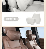 For Xpeng P7 G6 X9 P5 Car Neck Pillow Leather Lumbar Support Pillow Breathable Seat Waist Pad Cushion Auto Interior Accessories