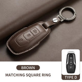 Leather car key case cover for 5 Ford models