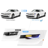 Projector RGB Headlights for Chevy Camaro 14-15 LED Ambient Light vland