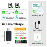 2-in-1 Wireless CarPlay and Android Auto Adapter for Toyota