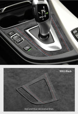 BMW Suede Gear Shift Panel Trim Frame Sticker Anti Scratch Car Interior Accessory