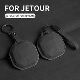 Suede Car Key Case Cover for Jetour T2 Traveler 2023, 2024 Car Key Case OEM