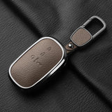 Metal and Leather Car Key Case Cover For Honda Civic 11th 2022 for Honda 2022 2023 2024 Civic for Accord CR-V HR-V Pilot