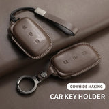 Car Key Case Cover Shell For Lynk & Co Z10 Z20 900 Max Pro Ultra Genuine Leather Remote Key Bag Cover Protector Keychain Hold