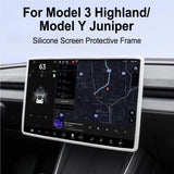 For Tesla Model 3 Highland Model Y Juniper Silicone Center Control Screen Protector Frame Protector Cover Screen Protector OE