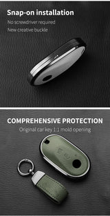 Metal and Leather Car Key Case Cover for Various Mercedes Benz Models Car Interior Accessory OEM