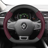 Renault Breathable Leather Steering Wheel Cover Black Red
