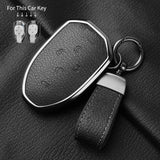 5 Button Aluminum Alloy Goatskin Car Key Case Cover For Trumpchi GAC 2021 Empow J11 J12 J13 J14 J15 J16 GS8 Keychain Accessor