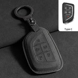 Suede Car Key Case Cover For Cadillac