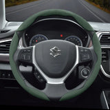 Steering Wheel Cover Anti-Slip for Suzuki Car Interior Accessory Hocasen Green 3-Piece Set