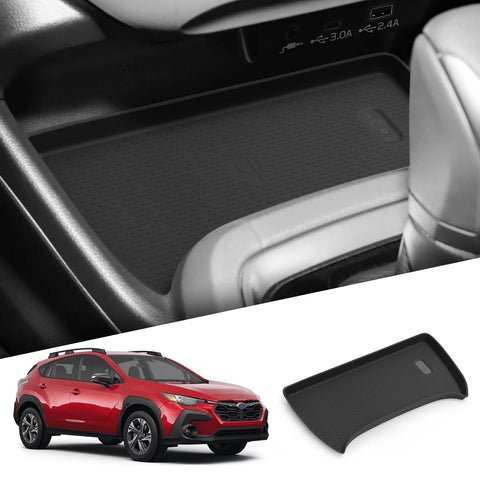 Subaru Crosstrek 2025 Car Anti-Slip Pad Silicone Center Console Wireless Charger Interior Accessories Black Car Interior Acce