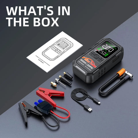 12V 8000A Portable Car Battery Booster with Integrated 200PSI Air Pump, 3000 Cycles, Multi-Mode Light & Wide Compatibility Ju