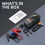 Minus Two 8000A All-in-One Jump Starter | 200PSI Ultra-Fast Tire Inflator | Portable 12V Battery Booster with Digital Display