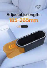 Adjustable Sliding Car Seat Gap Organizer, Flush-Mount Storage Box for Driver & Passenger, 2X Expandable Capacity Car Interio