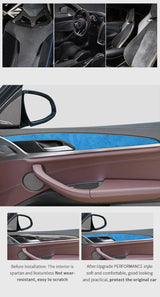 BMW X3 X4 Door Inner Handle Decorative Trim Frame Sticker 4Pcs Alcantara Car Interior Accessory NONE