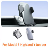 Solar Power Electric Phone Holder for Tesla Model 3 Highland Y Juniper Car Phone Mount OEM Grey