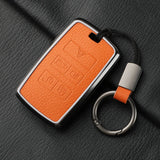 Metal and Leather Car Key Case Cover for Jaguar I-PACE Keychain Accessories