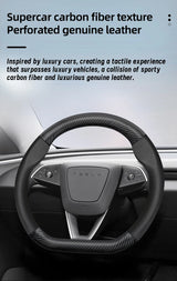 Carbon Fiber Leather Cover for Tesla Model 3 Y X S