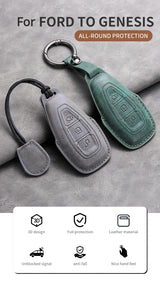 Car Key Cover For Ford Puma Grand C Max Focus Mondeo Kuga Fiesta Ecosport Transit Kuga Leather Car Key Case Cover Car Key Cov