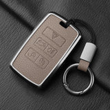 Metal and Leather Car Key Case Cover for Land Rover Range Rover Discovery Evoque Sport Velar Key Protection Shell Accessories