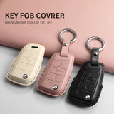 PU Leather Key Case Cover for VW Tiguan T-Cross Car Interior Accessory OEM