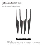 BMW X3 X4 Door Inner Handle Decorative Trim Frame Sticker 4Pcs Alcantara