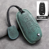 Car Key Cover For Ford Puma Grand C Max Focus Mondeo Kuga Fiesta Ecosport Transit Kuga Leather Car Key Case Cover
