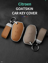 Citroen C5 X C4L C6 C3-XR AIRCROSS 308 408 508 2008 3008 4008 5008 DS 5LS 4S Metal and Leather Car Key Case Cover Car Accesso