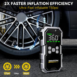 Car Jump Starter With Air Compressor, 6000A Powerful Car Battery Starting Device, LCD Screen, 21800mAh