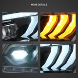 LED Projector Headlights for Ford Mustang 2010-2014 LED Ambient Light Vland