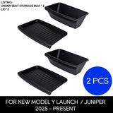 For Tesla New Model Y 2025 Launch Juniper Under Seat Storage Box Drawder With Lids ABS Interior Accessories