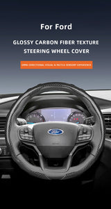Ford Carbon Fiber Snap-On Steering Wheel Cover Car Interior Accessory Hocasen
