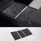 For Tesla Model 3 (2024-) Model Y(2025-) Center Console Panel Trim Sticker Anti Scratch Car Interior Accessory Made of Alcant