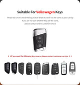 Metal and Leather Car Key Case Cover for VW Volkswagen Passat B8 CC Arteon Magotan GTE Skoda Fabia Superb A7 Kodiaq Car Inter