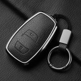 Aluminum Alloy Goatskin Car Key Case Cover for Subaru BRZ XV SV Forester Legacy Outback Crosstrek Impreza WRX Ascent keychain