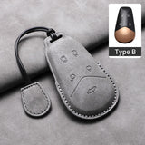 Car Remote Key Case Cover For Voyah Free Dream Phev i-Land 2024 Sheep Suede Key Case Shell Fob Protective Keychains Accessories