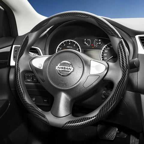Carbon Fiber Steering Wheel Cover for Nissan Car Interior Accessory Hocasen