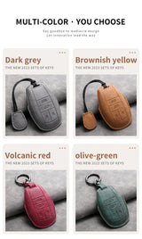 Car Key Cover For Bentley Bentayga 2017-2021 2AHMV-YK1 Leather Car Key Case Cover For Bentley