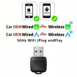 2-in-1 Wireless CarPlay and Android Auto Adapter for All Cars