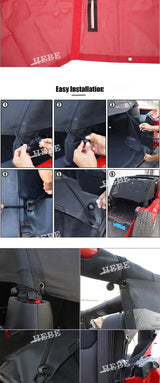 PVC Trunk Shade Net for Jeep Wrangler JK 4-Door 07-17 Car Interior Accessory HEBE