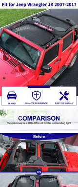 Heat Insulation Roof Sunshade for Jeep Wrangler JK 2007-17 Car Interior Accessory HEBE