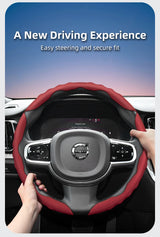 Breathable Wave Leather Steering Cover for Volvo