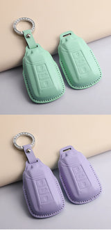 Leather Car Key Case Cover For DFSK DongFeng 580 F507 Aeolus AX7 GS PU Car Remote Key Bag Case Shell Protecter Keychain Holder
