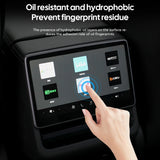For Tesla New Model 3 Highland 2024 and Model Y Launch 2025 Tempered Glass Screen Protecor with Full Covered Soft Black Frame