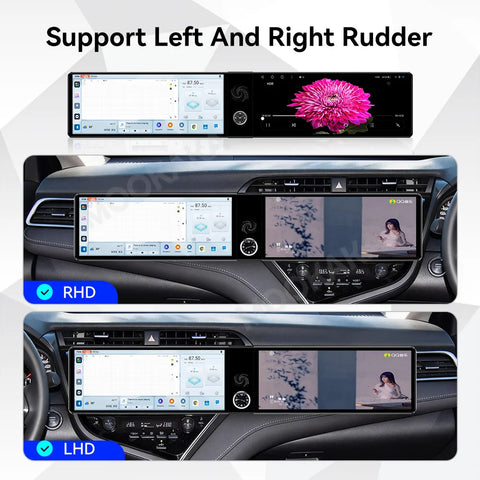 25-Inch Dual Screen Android Head Unit for Toyota Camry 2018-2020 Android Head Unit Aotsr 4GB 64GB Eight Core