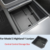 For Tesla Model 3 Highland Y Juniper Car Central Control Storage Box Double-layer Armrest Organizer Auto Interior Accessories