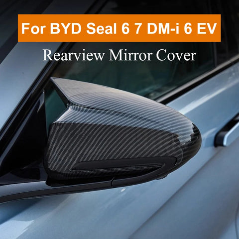 Carbon Fiber Rearview Mirror Cover For BYD Seal 6 7 Car Exterior Accessory OEM