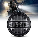 Black 5.75Inch Motorcycle Projector Led Headlight 5.75" H4 Headlamp With DRL For Harley Bike For Sportsters XL XG XR VRSCD Dy