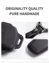 Leather Car Key Case Cover LEAPMOTOR B10 C01 C11 Original Color Remote Key Bag Shell Keychain Accessories